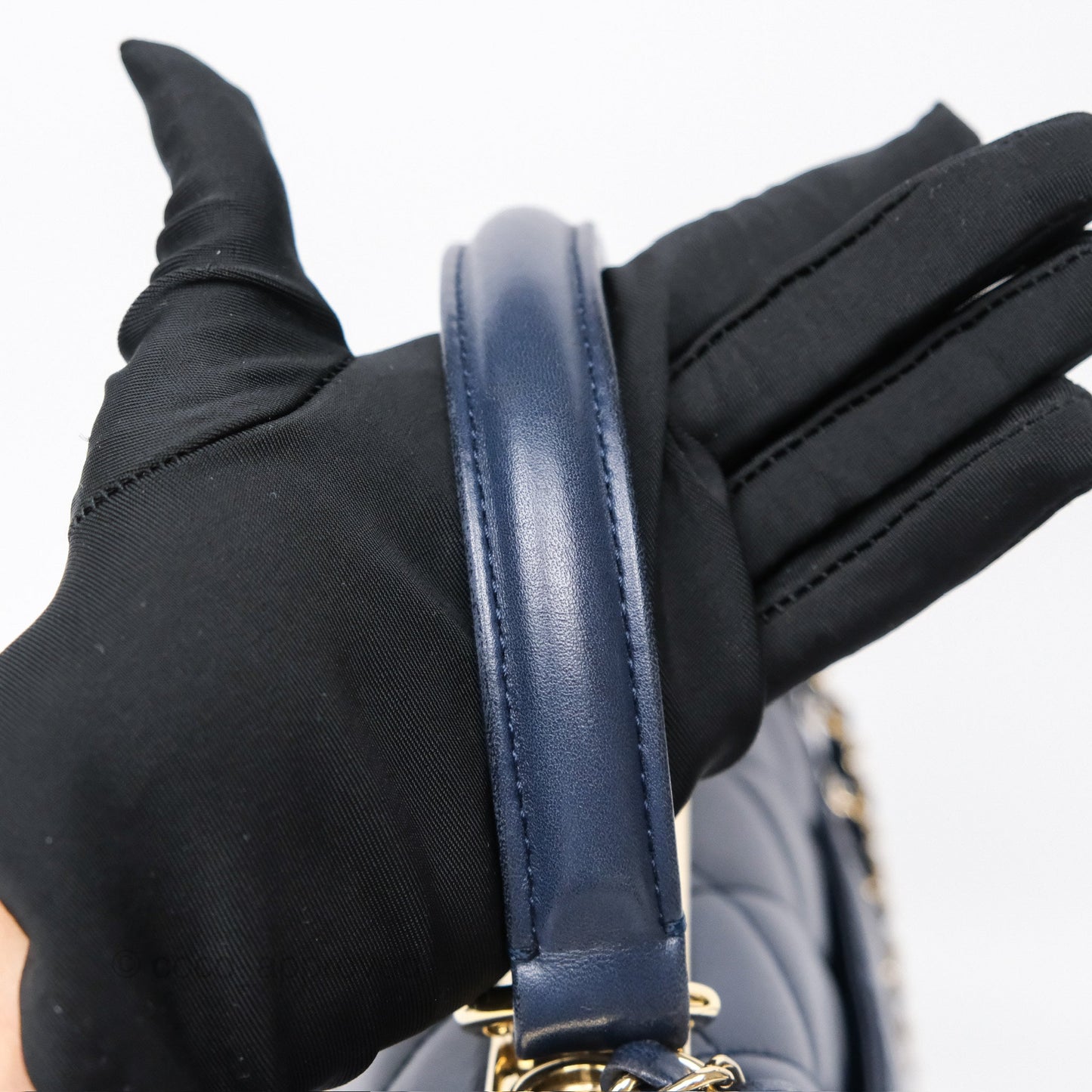 Chanel Small Trendy CC Navy Lambskin Gold Hardware