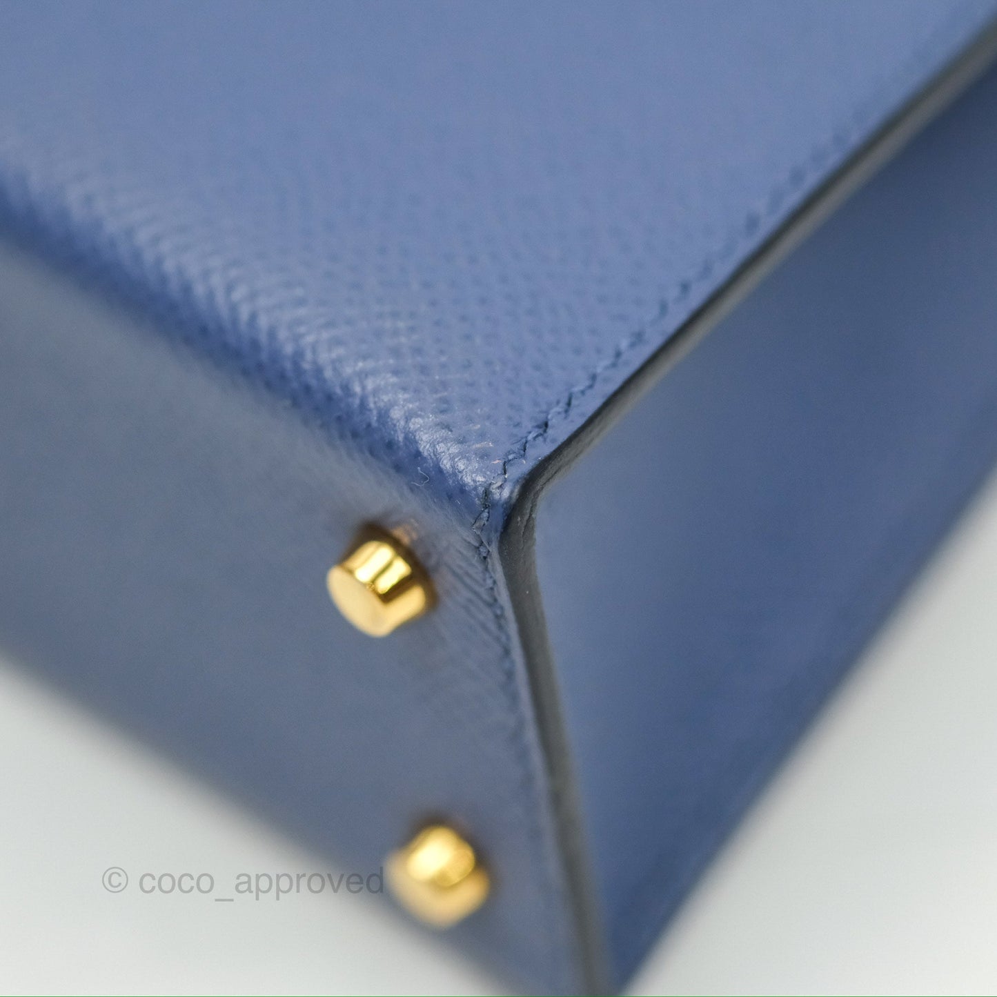 Hermès Mini Kelly II Bleu Brighton Epsom Gold Hardware