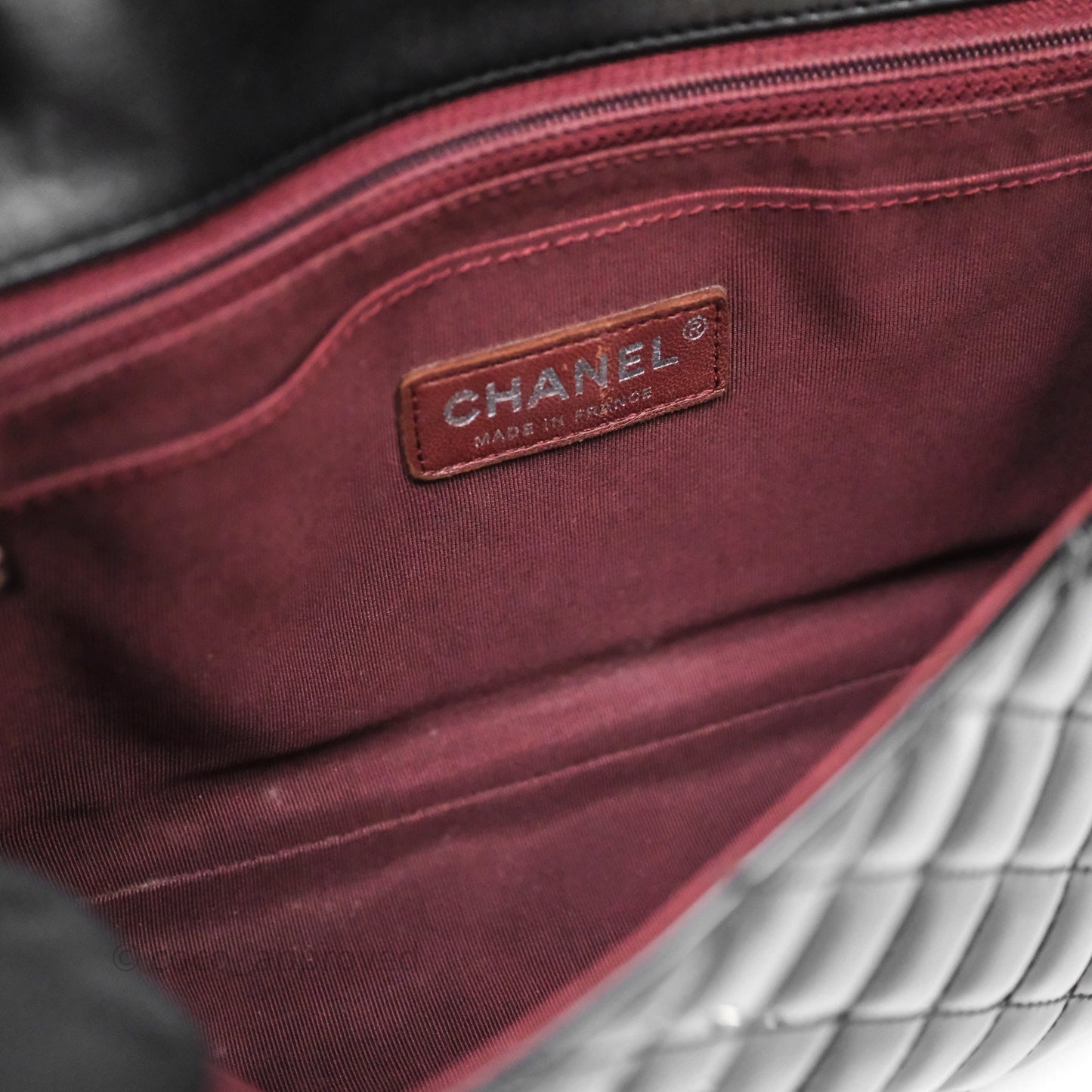 Chanel Quilted Medium Flap Black Patent Silver Hardware
