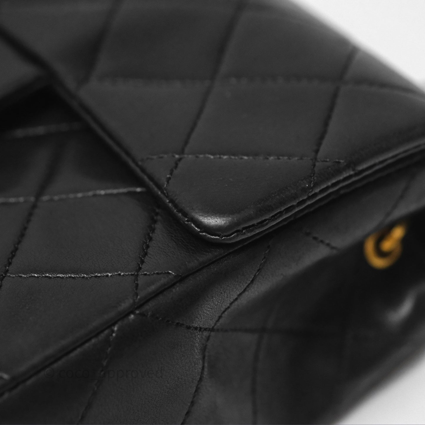 Chanel Vintage Mini Square Black Lambskin 24K Gold Hardware