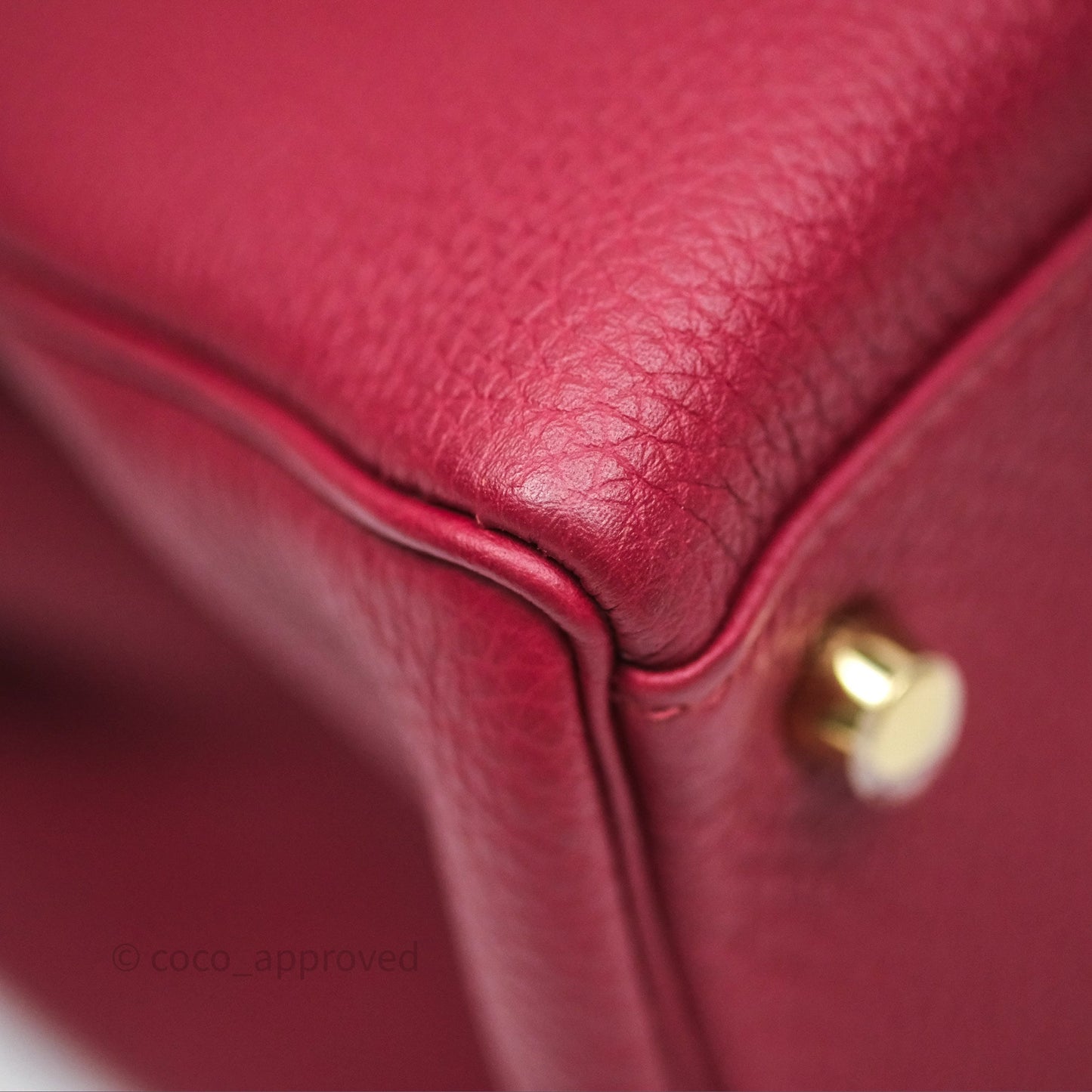 Hermès Kelly 32 Retourne Rouge Grenat K1 Togo Gold Hardware