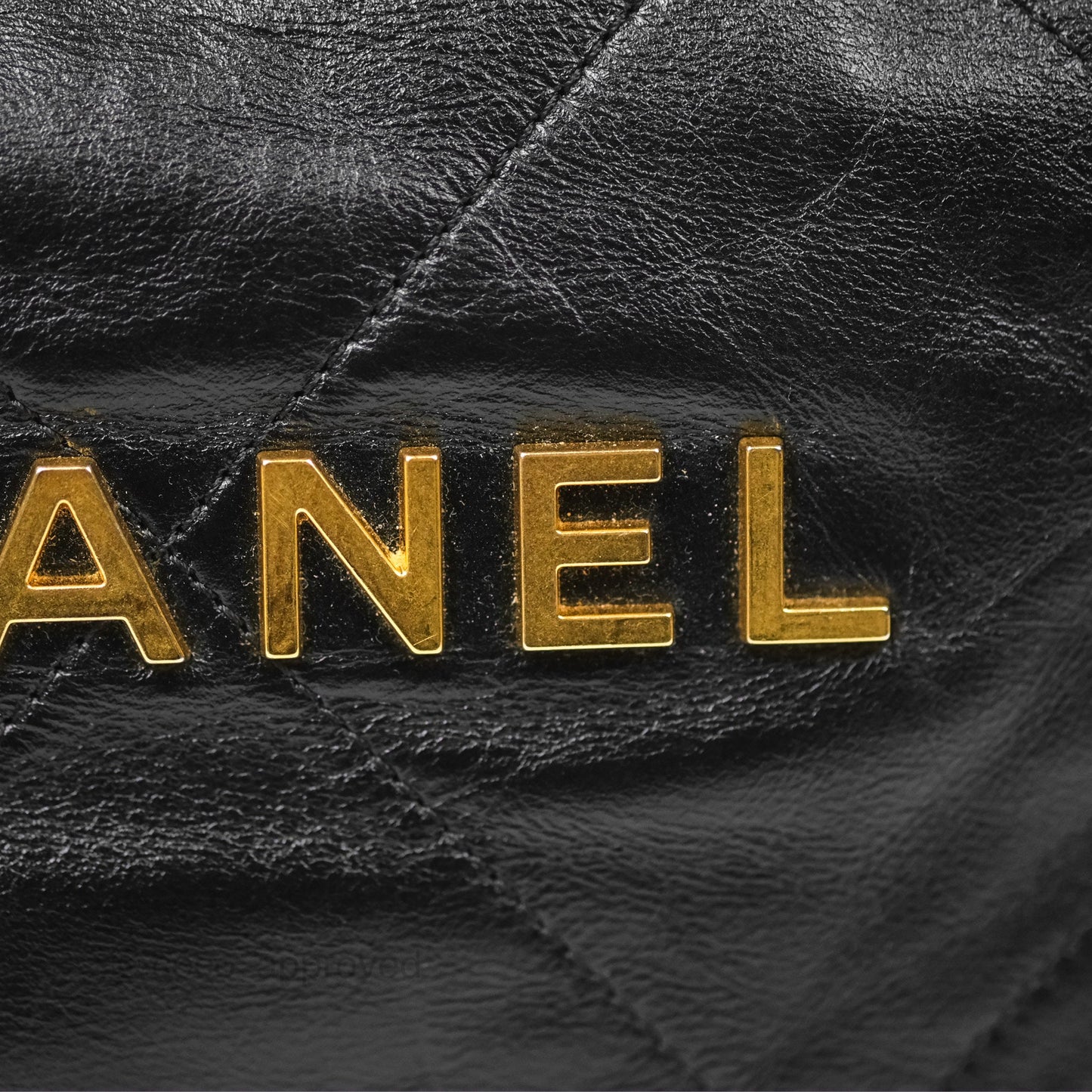 Chanel 22 Small Black Aged Calfskin Aged Gold Hardware