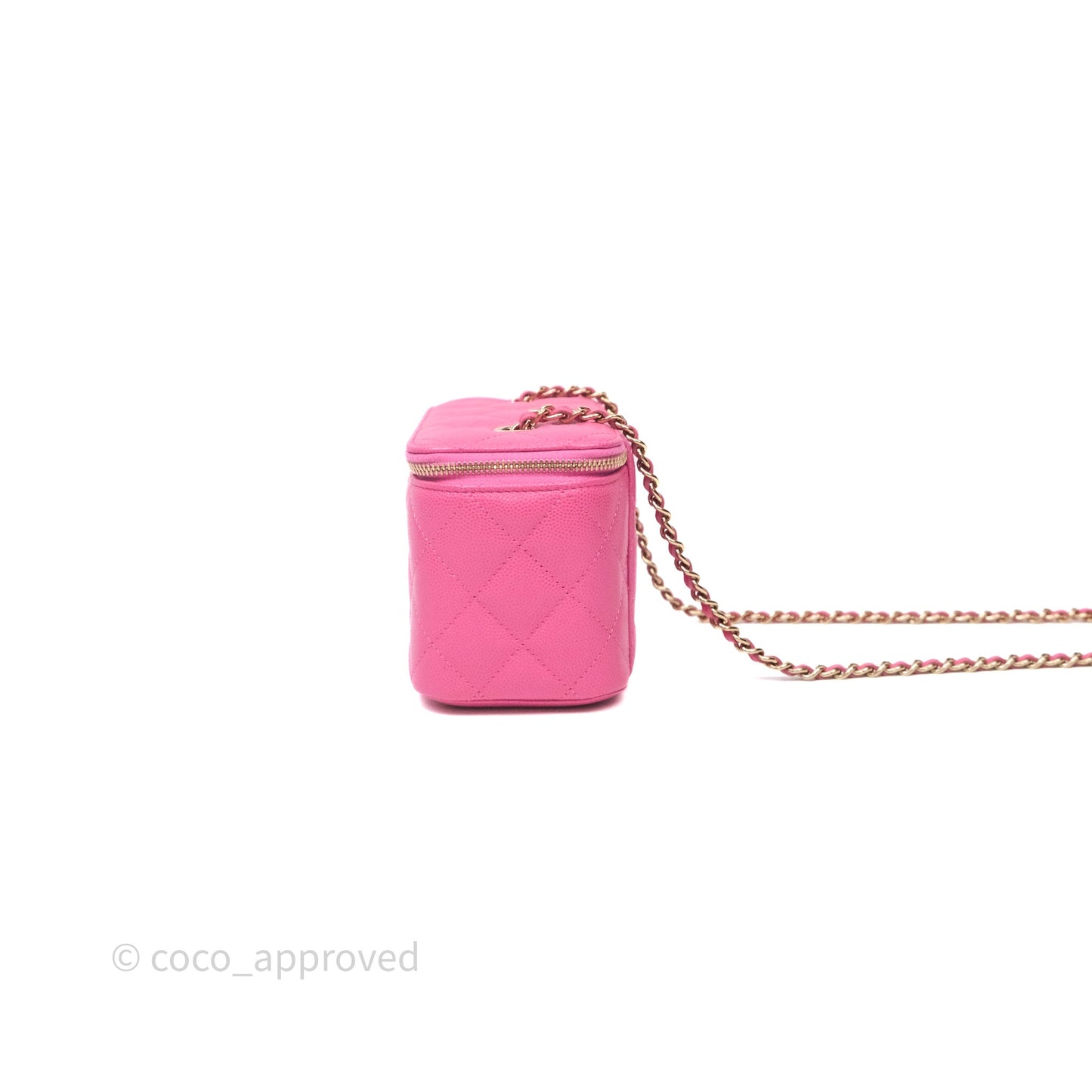 Chanel Classic Vanity With Chain Pink Caviar Gold Hardware