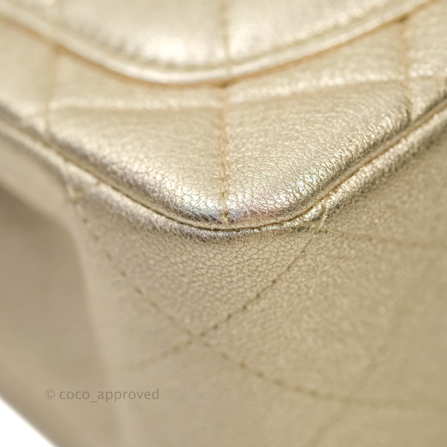 Chanel Classic Quilted Mini Square Gold Lambskin Gold Hardware 21P