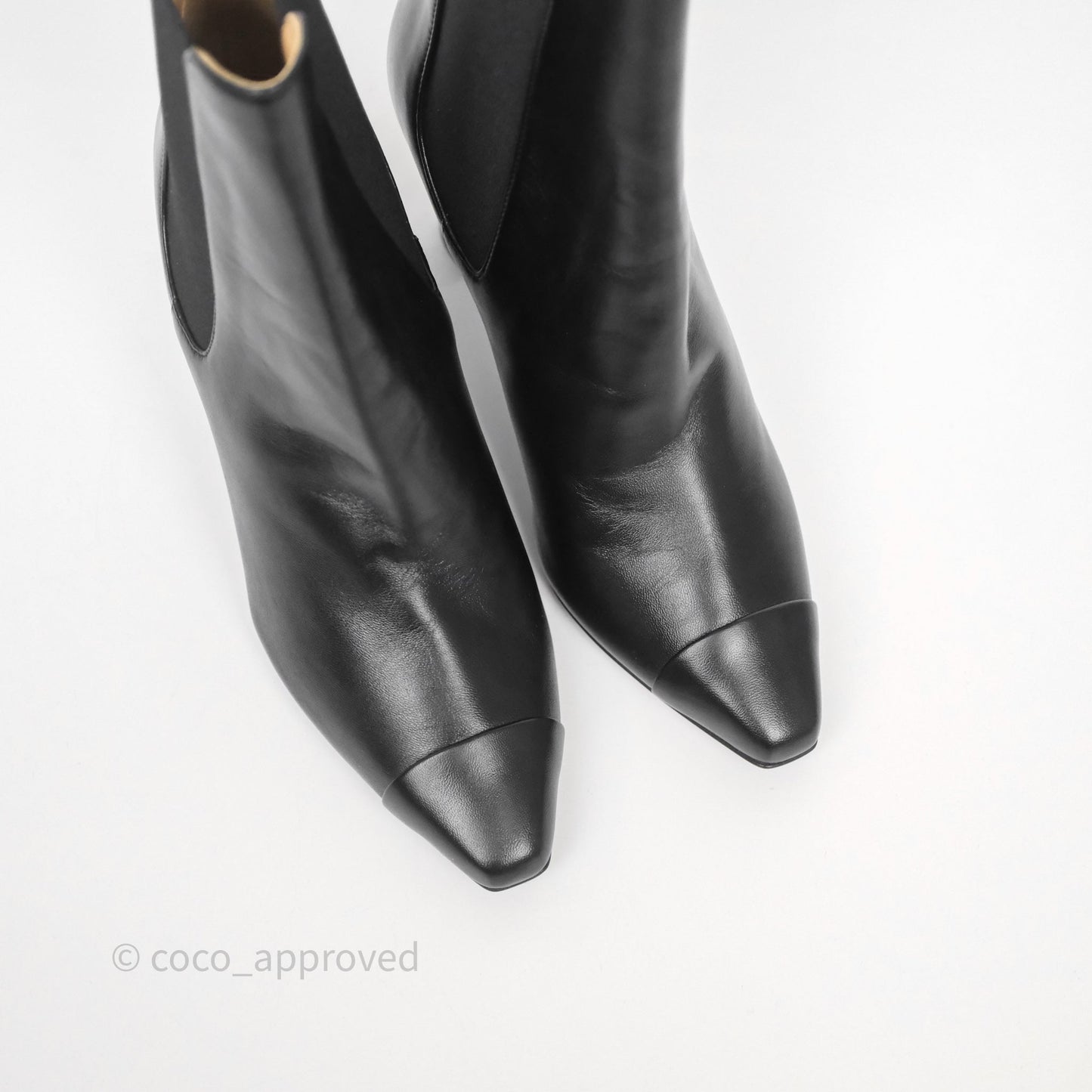 Chanel Leather Boots Black Size 36.5
