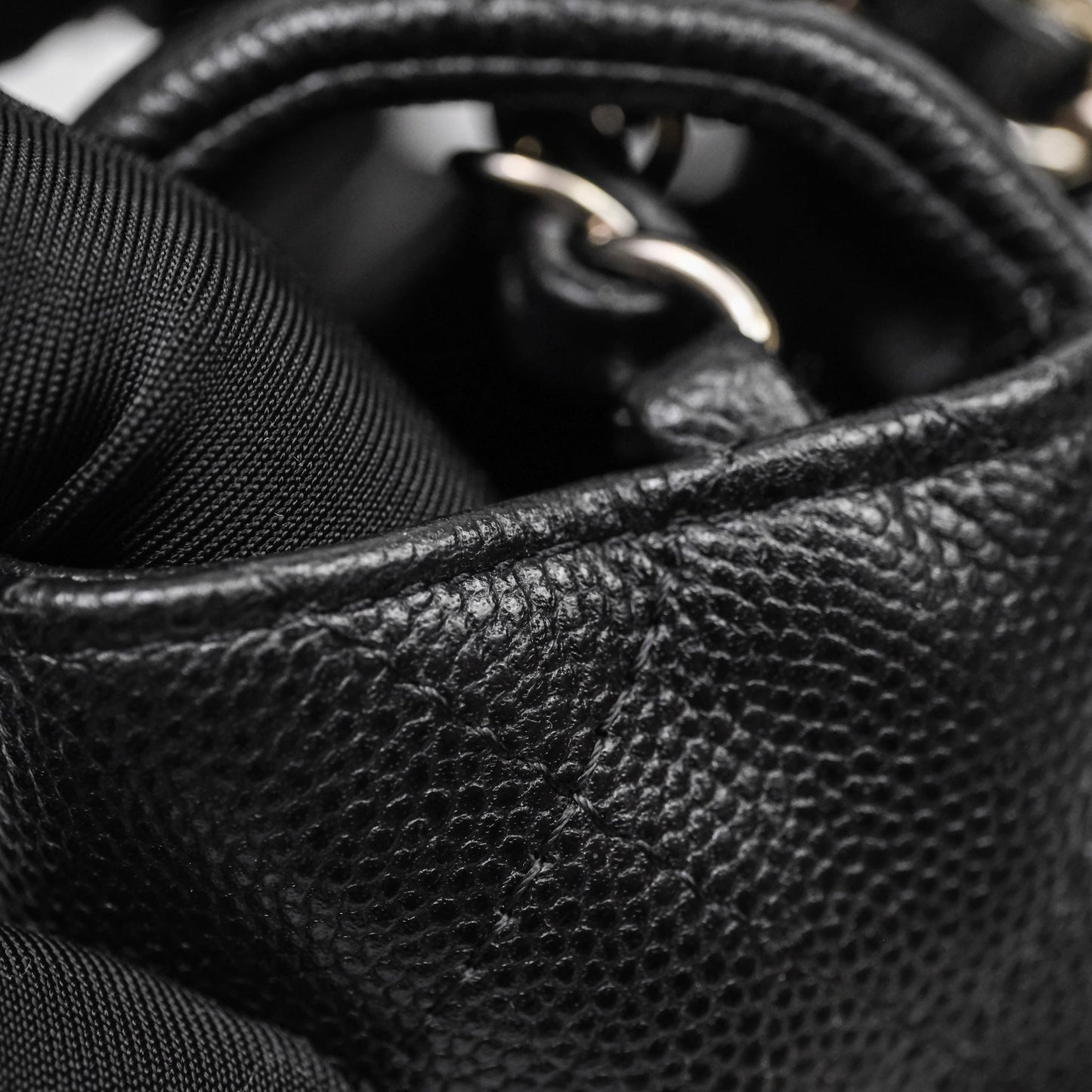 Chanel Mini Square Quilted Black Caviar Silver Hardware