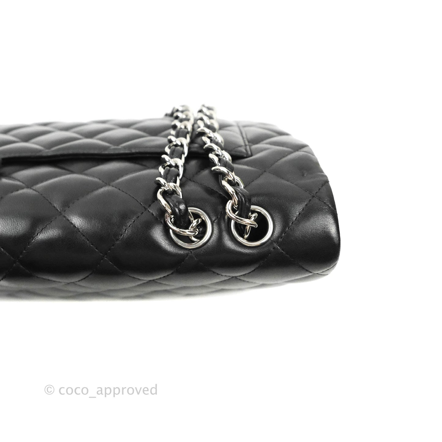 Chanel Jumbo Single Flap Black Lambskin Silver Hardware⁣⁣
