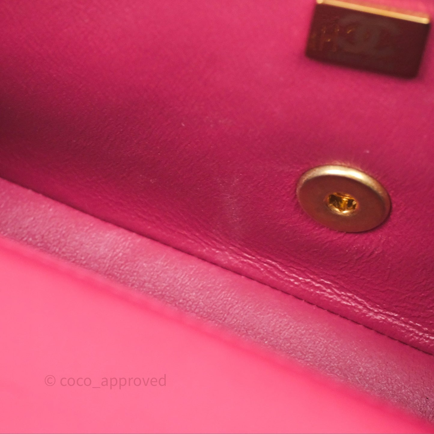 Chanel Top Handle Mini Rectangular Flap Red Lambskin Aged Gold Hardware