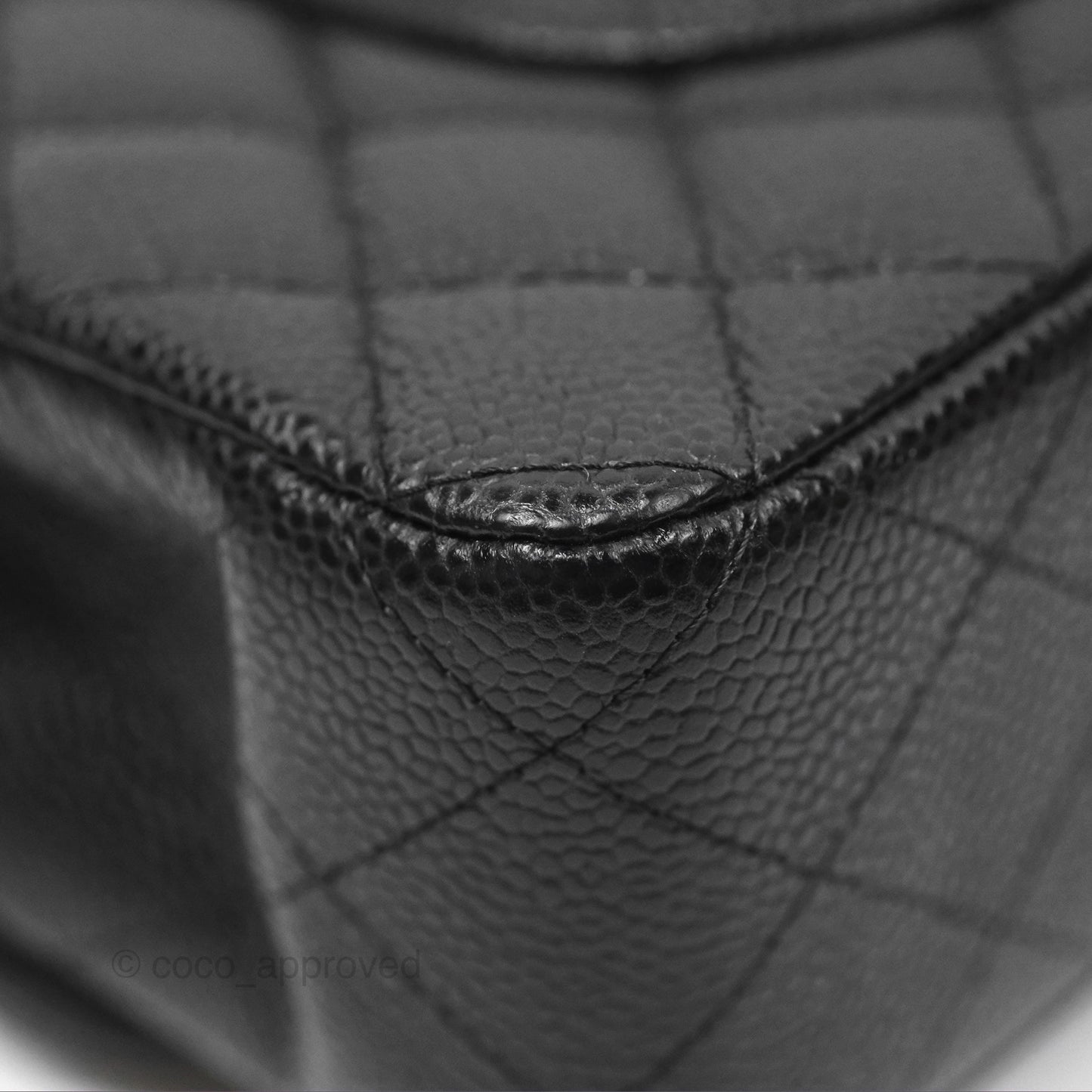 Chanel Classic M/L Medium Flap Quilted Black Caviar Silver Hardware