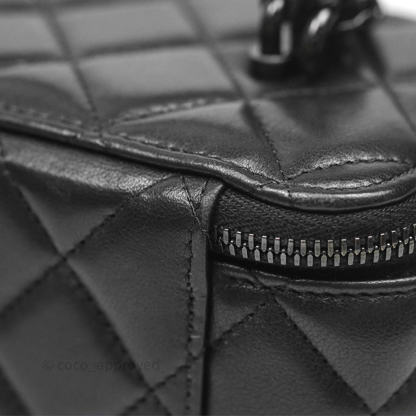 Chanel Vanity Rectangular Top Handle So Black Lambskin