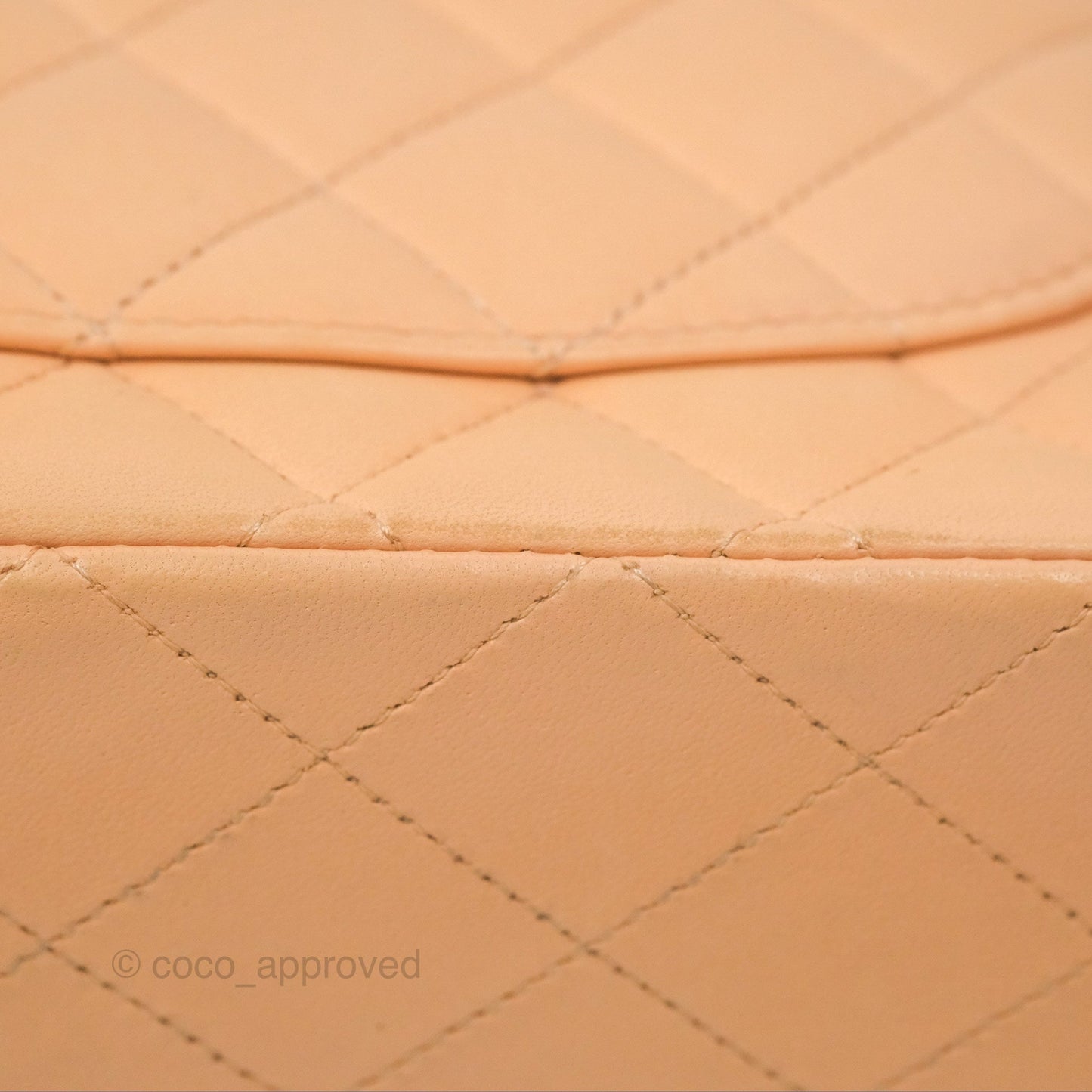 Chanel Classic M/L Medium Flap Quilted Beige Pink Lambskin Gold Hardware