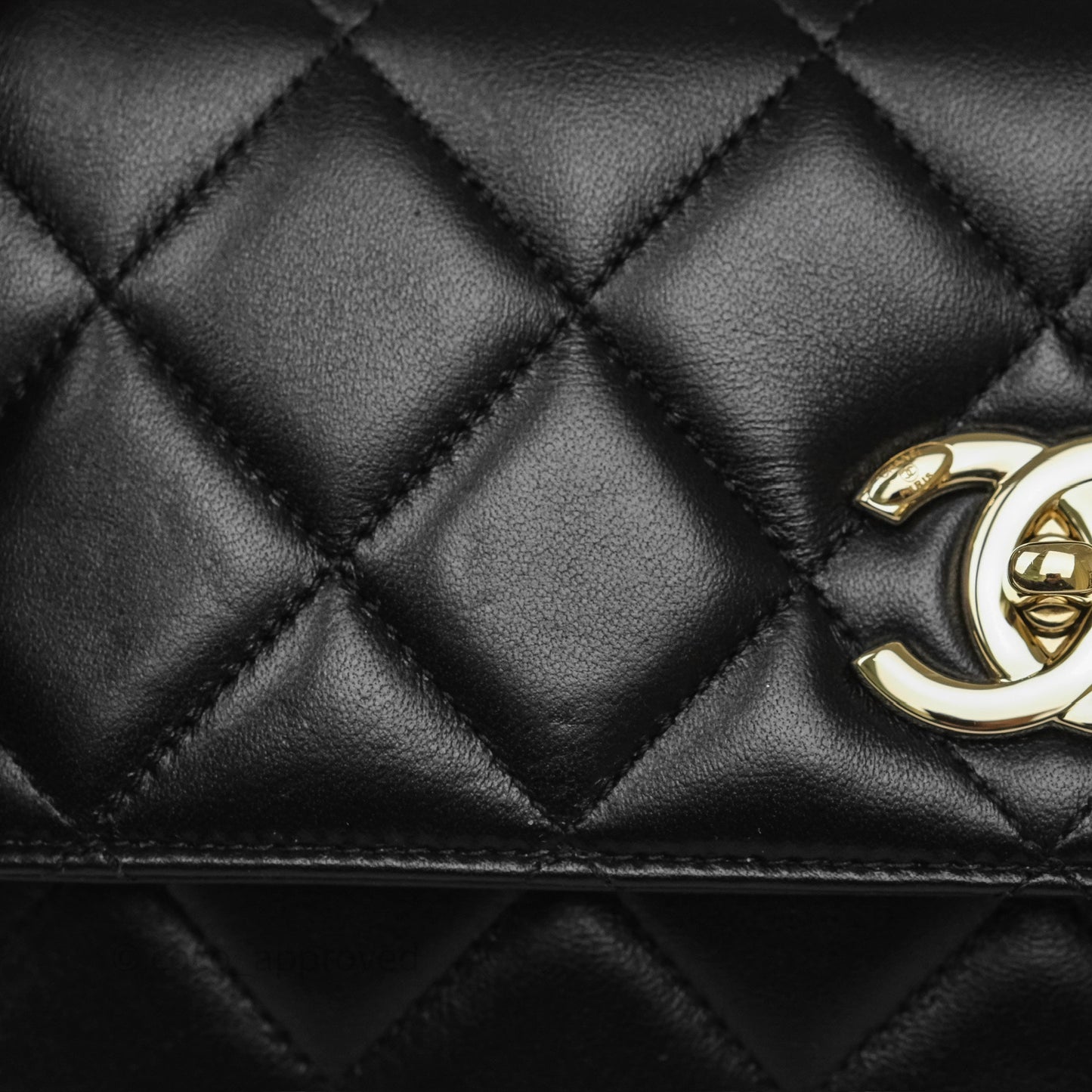 Chanel Small Trendy CC Black Lambskin Gold Hardware