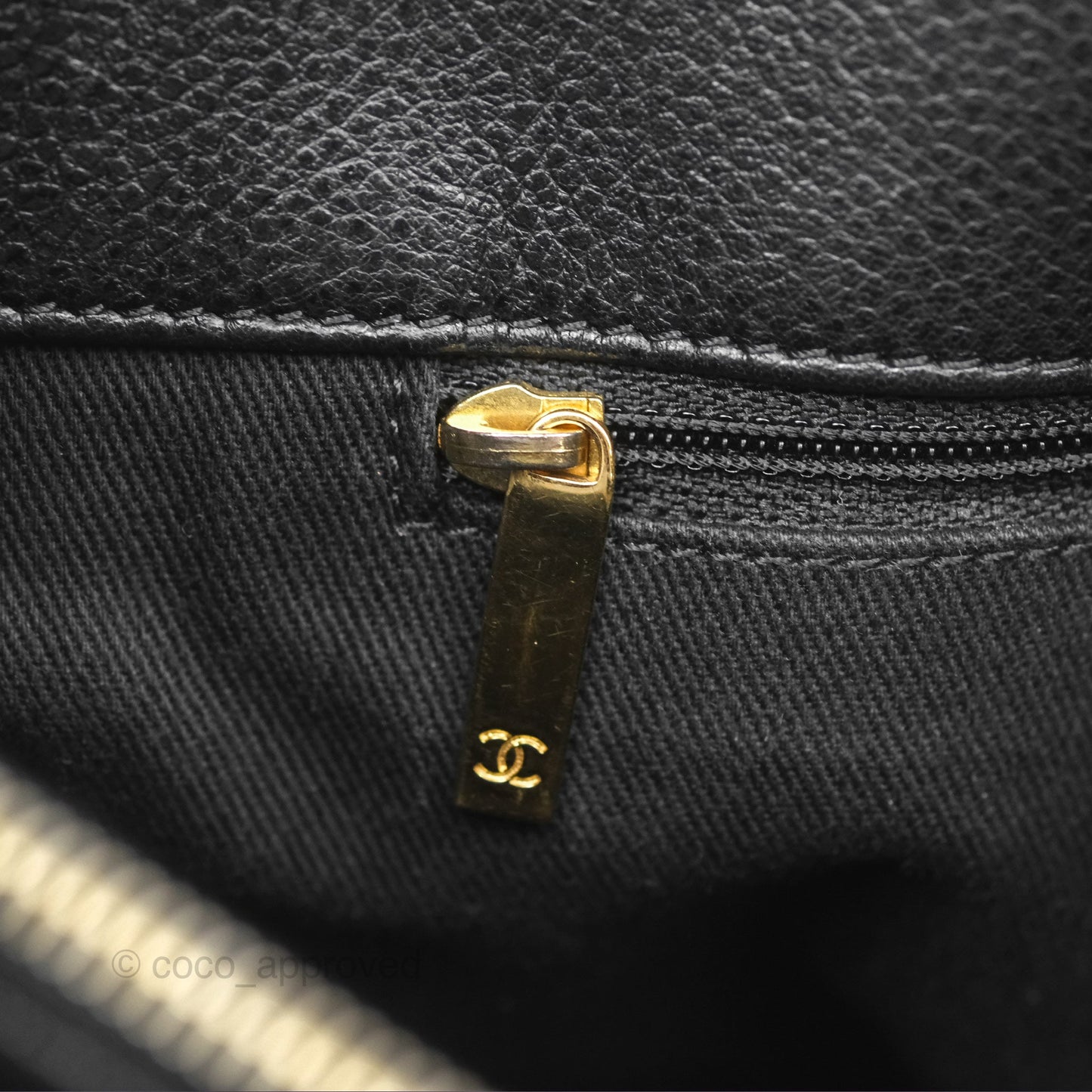 Chanel Quilted Caviar Leather Timeless CC Soft Shopping Tote Bag Black