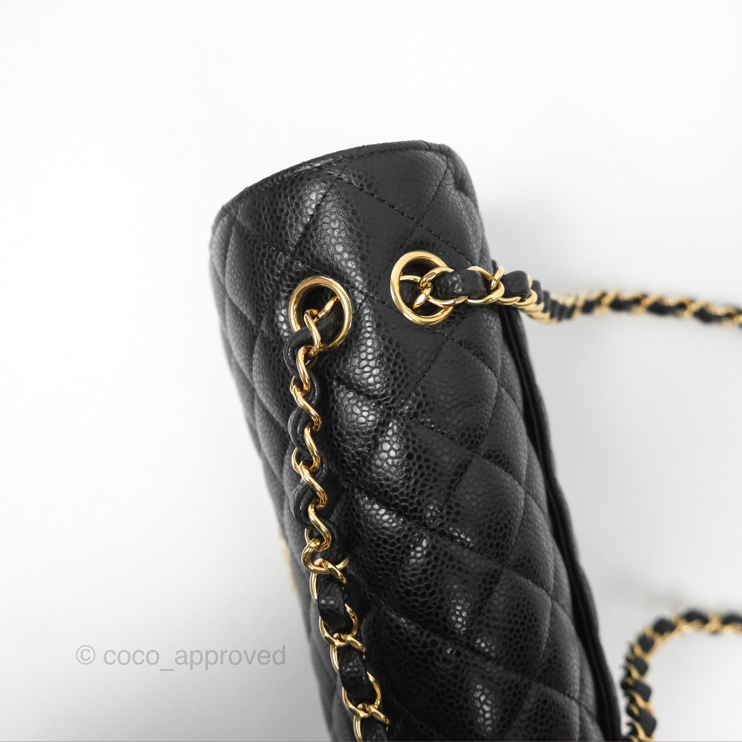 Chanel Small Classic Quilted Flap Black Caviar Gold Hardware