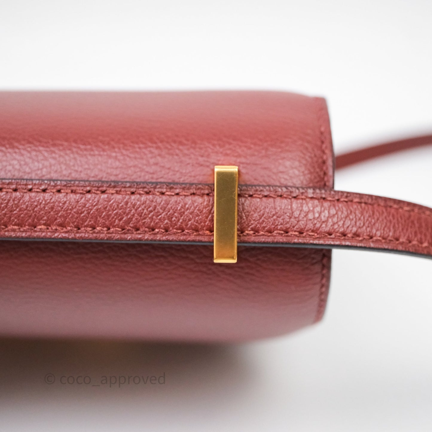 Hermès Mini Constance Rouge H Evercolor Gold Hardware