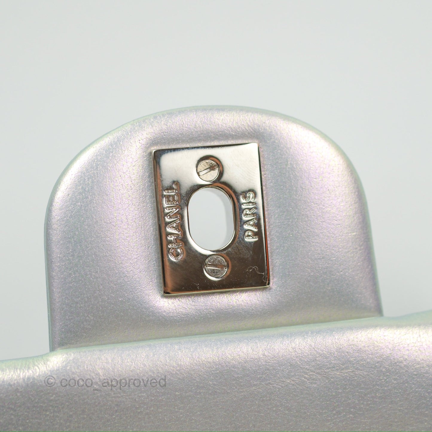 Chanel Mini Square Quilted Iridescent Lilac Silver Hardware 21K