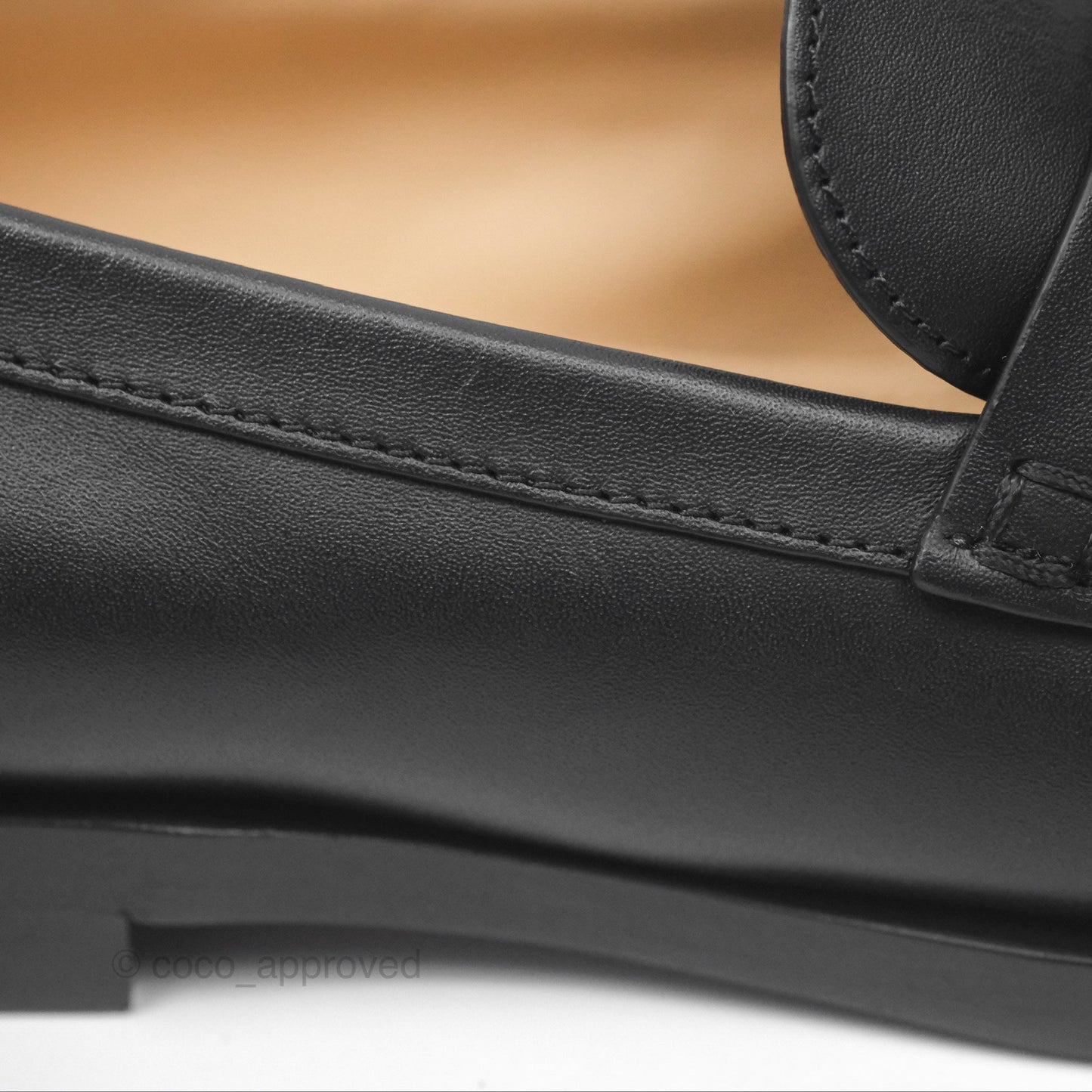 Chanel Loafers Black Leather CC Clover Camellia 23S Size 37C