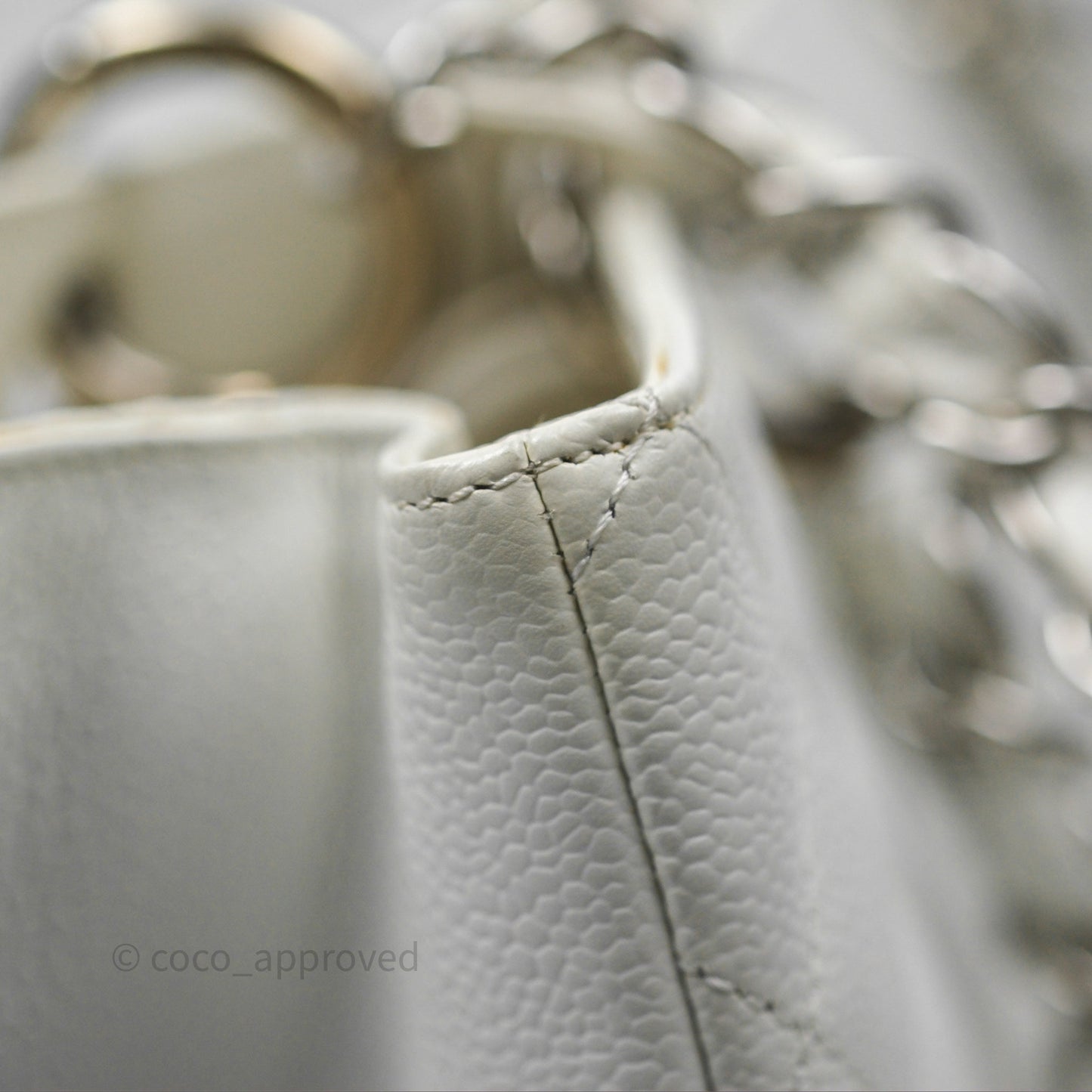 Chanel GST White Caviar Silver Hardware