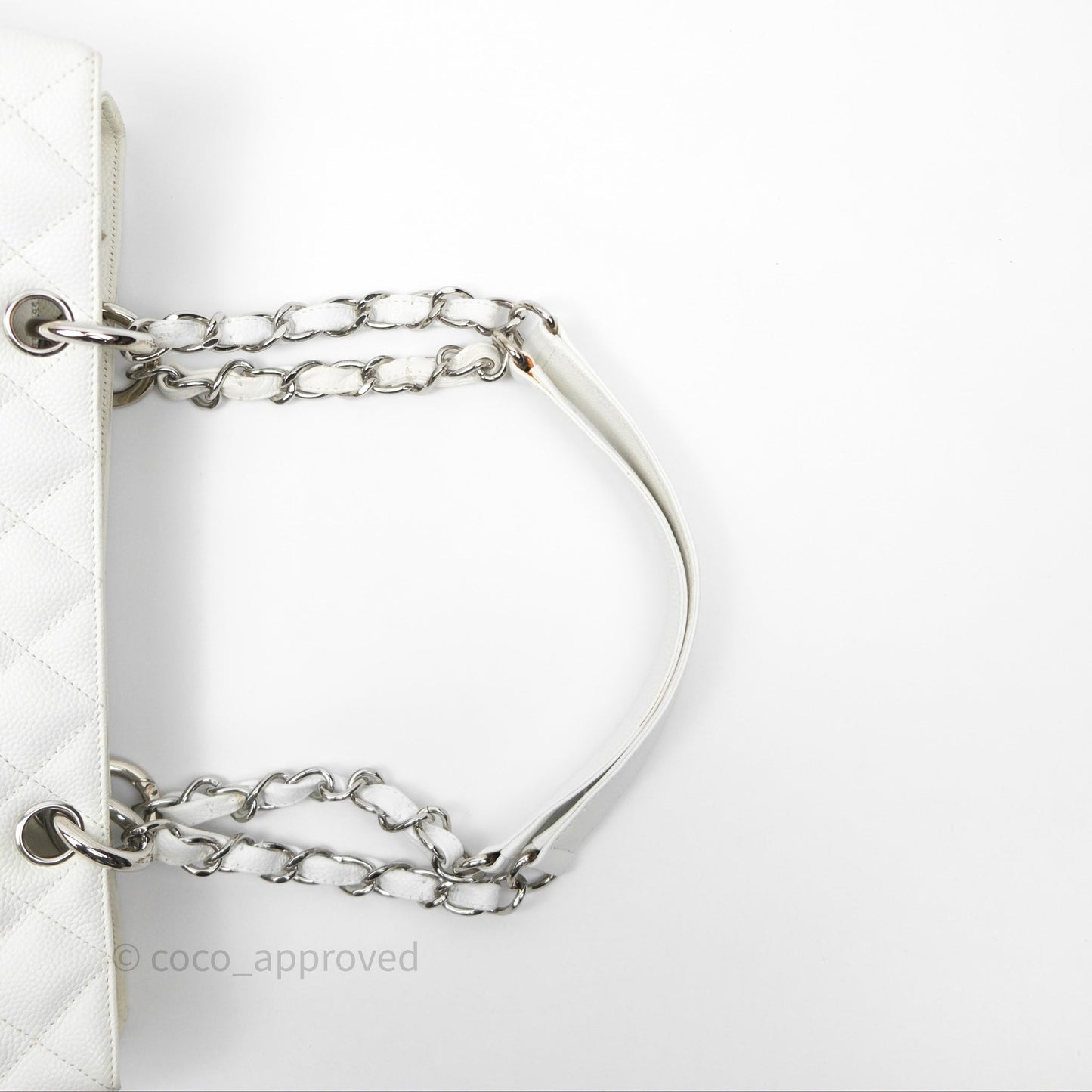 Chanel GST White Caviar Silver Hardware