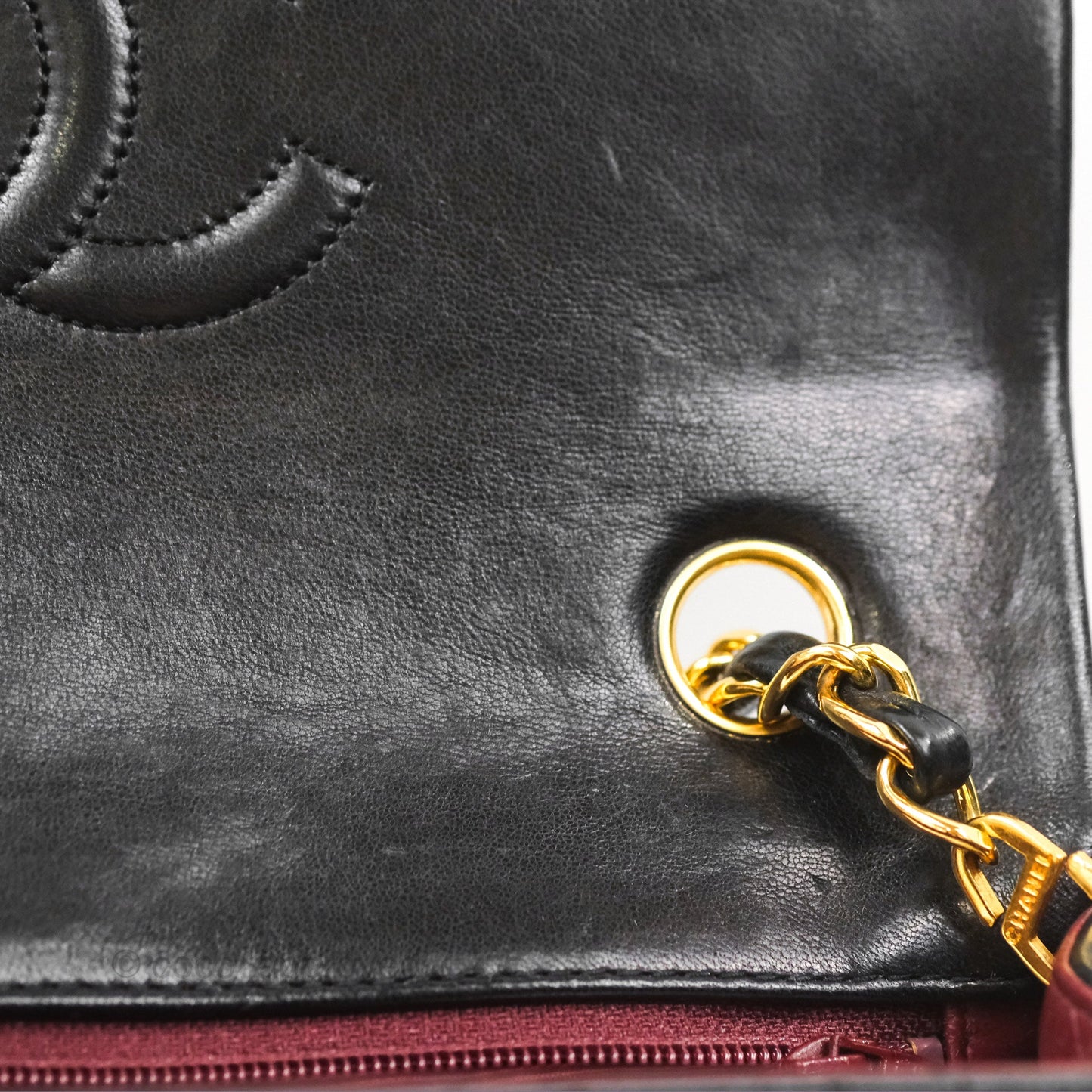 Chanel Vintage Square Flap Bag Black Lambskin 24K Gold Hardware