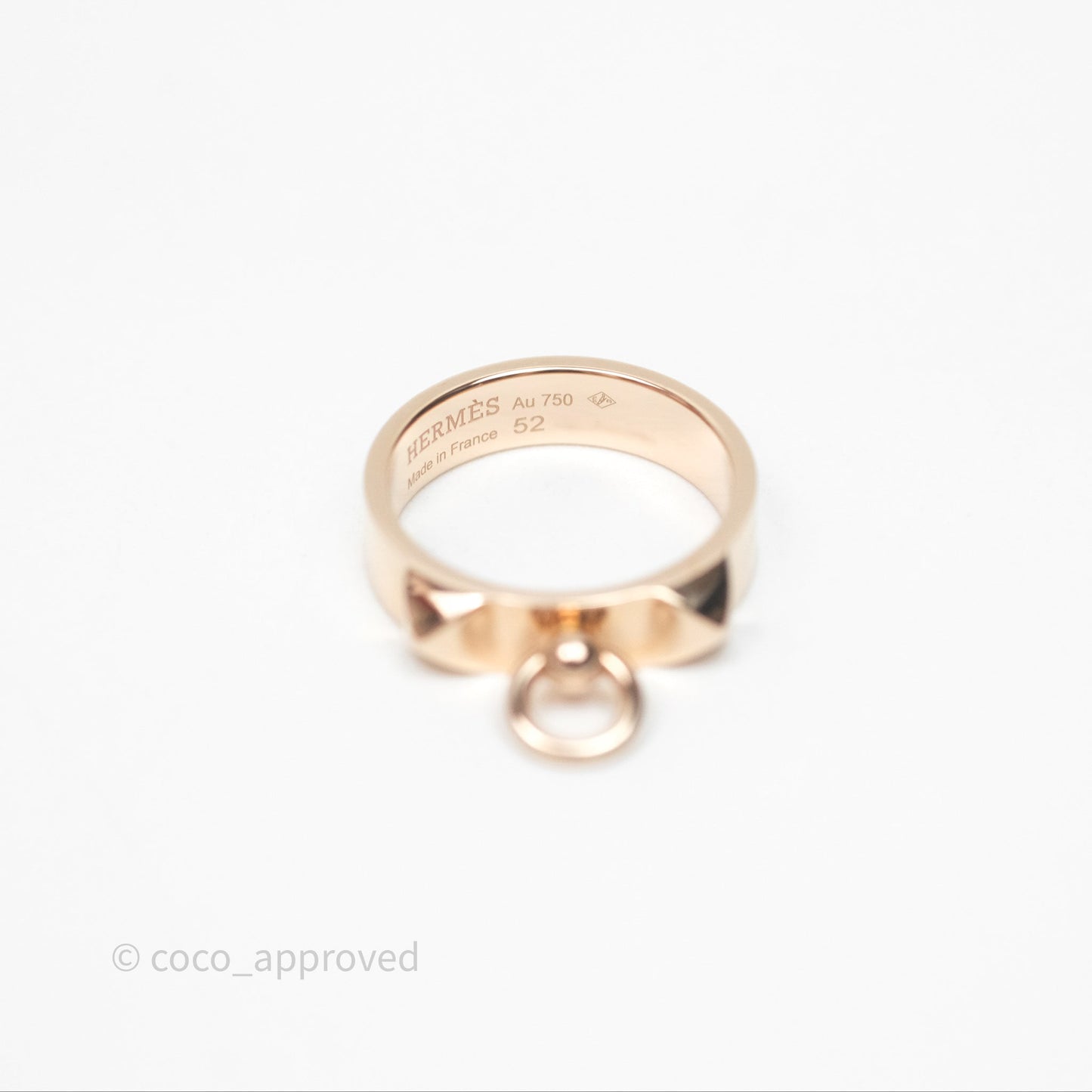 Hermes Collier de Chien Ring PM Rose Gold Size 52