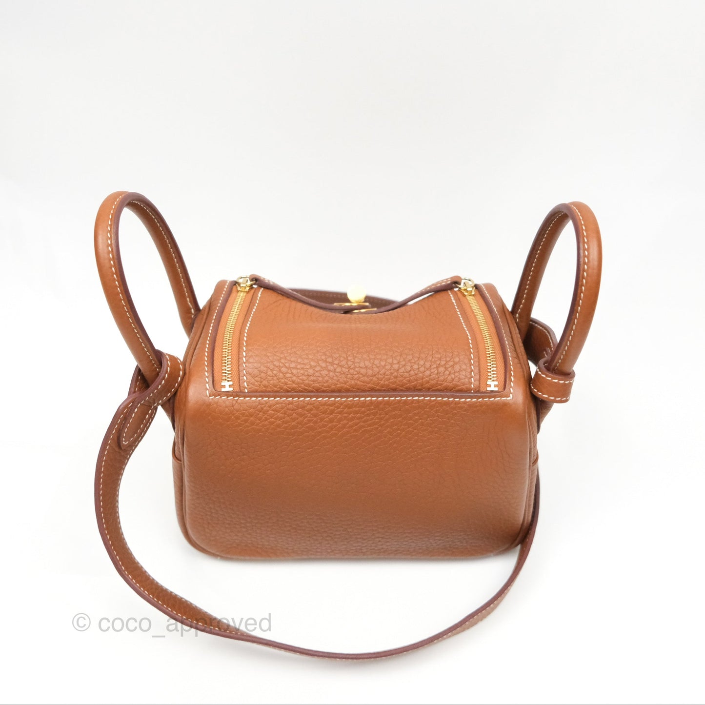 Hermès Mini Lindy 20 Gold Clemence Gold Hardware