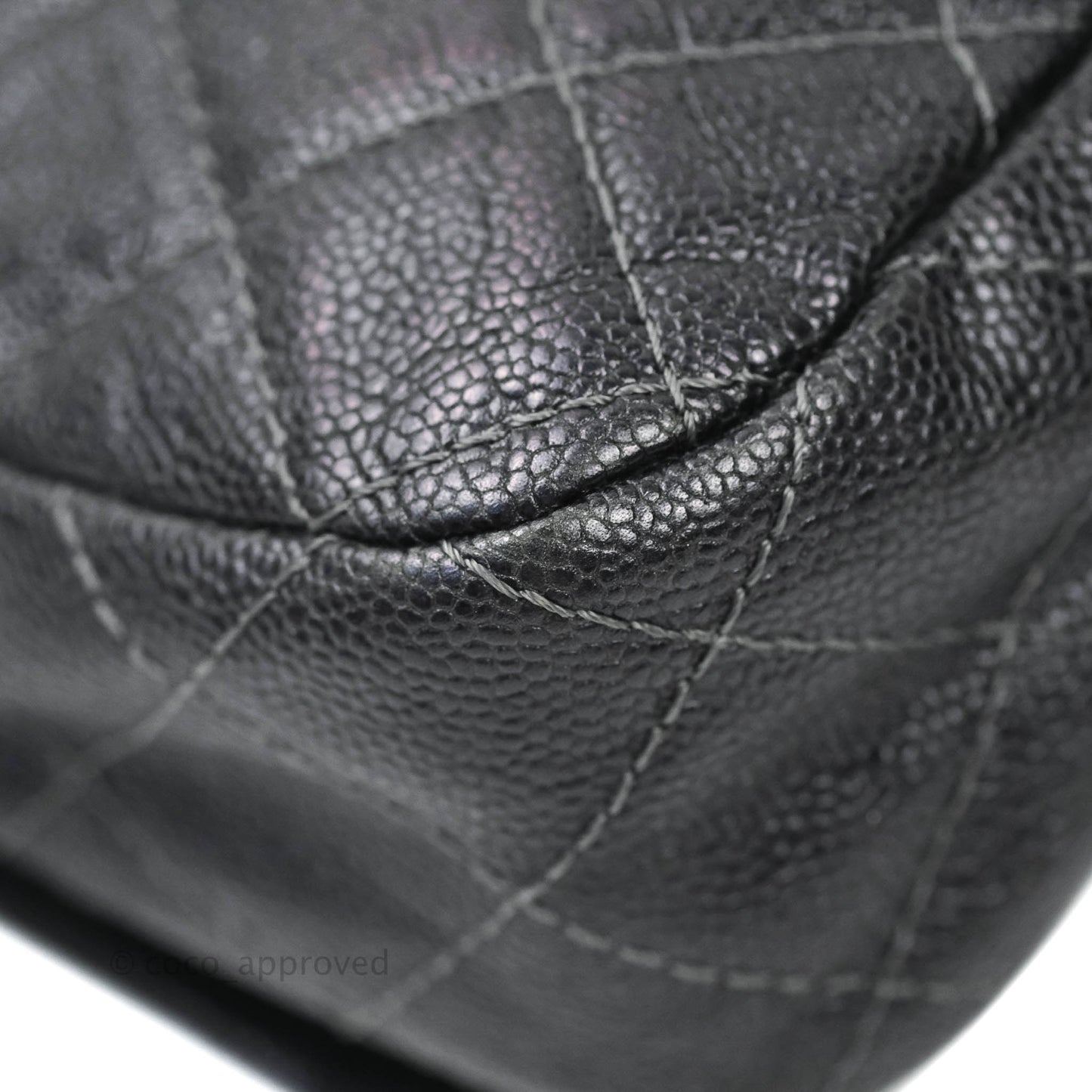 Chanel Jumbo Easy Flap Bag Caviar Dark Grey Ruthenium Hardware