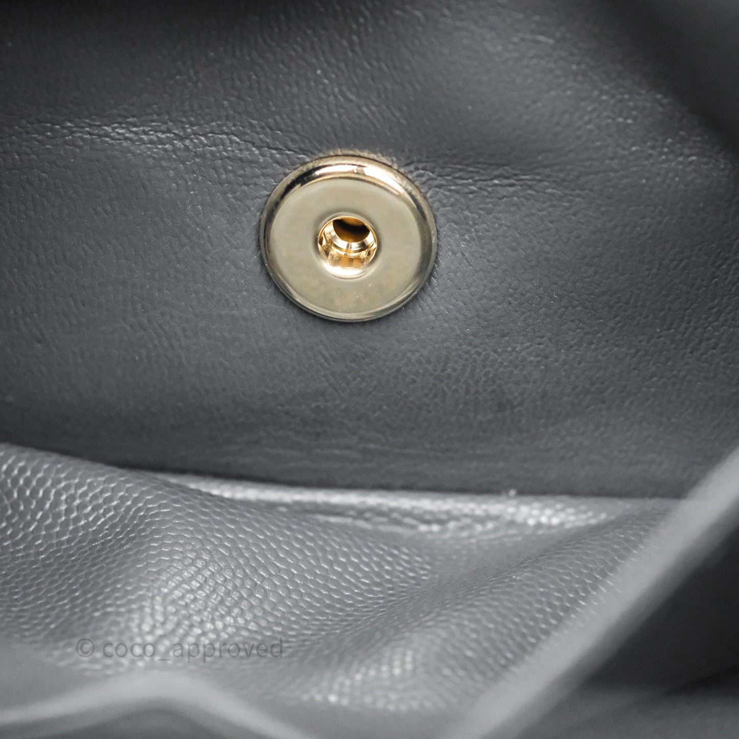 Chanel Small Classic Flap Quilted Dark Grey Caviar Gold Hardware