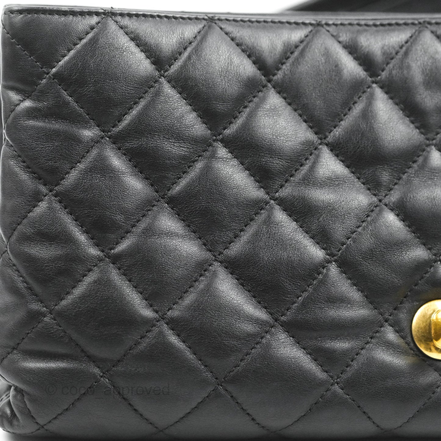 Chanel Soft Elegance Flap Bag Calfskin Black Aged Gold Hardware
