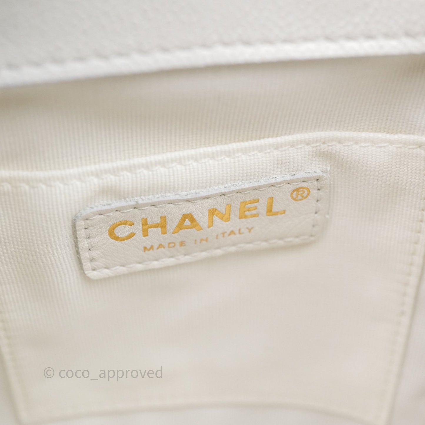 Chanel Small Duma Backpack Caviar White Gold Hardware