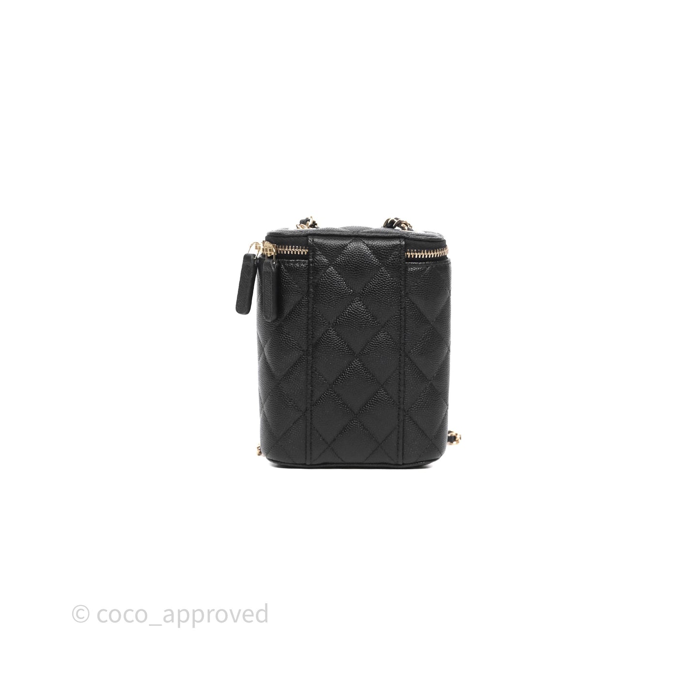 Chanel Classic Mini Vanity With Chain Black Caviar Gold Hardware