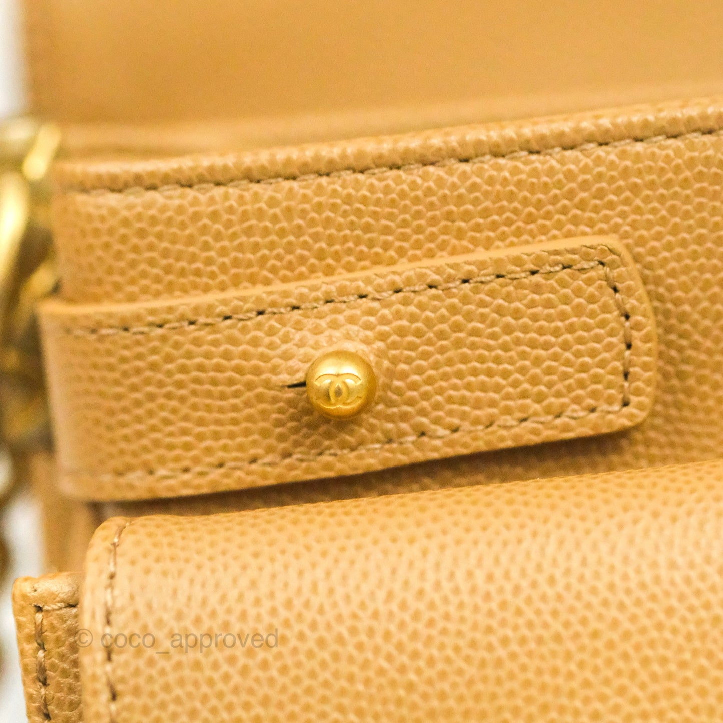 Chanel Mini Messenger Bag Beige Caviar Gold Hardware 21K