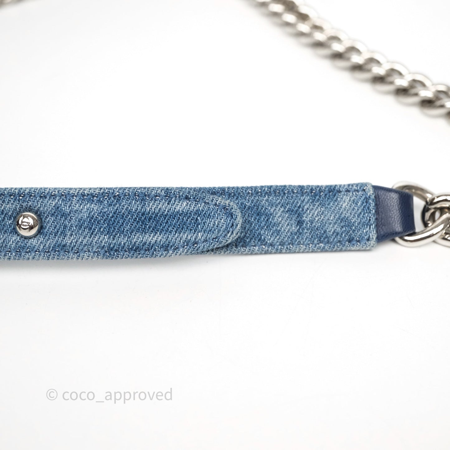 Chanel Medium Boy Blue Denim Tweed Silver Hardware