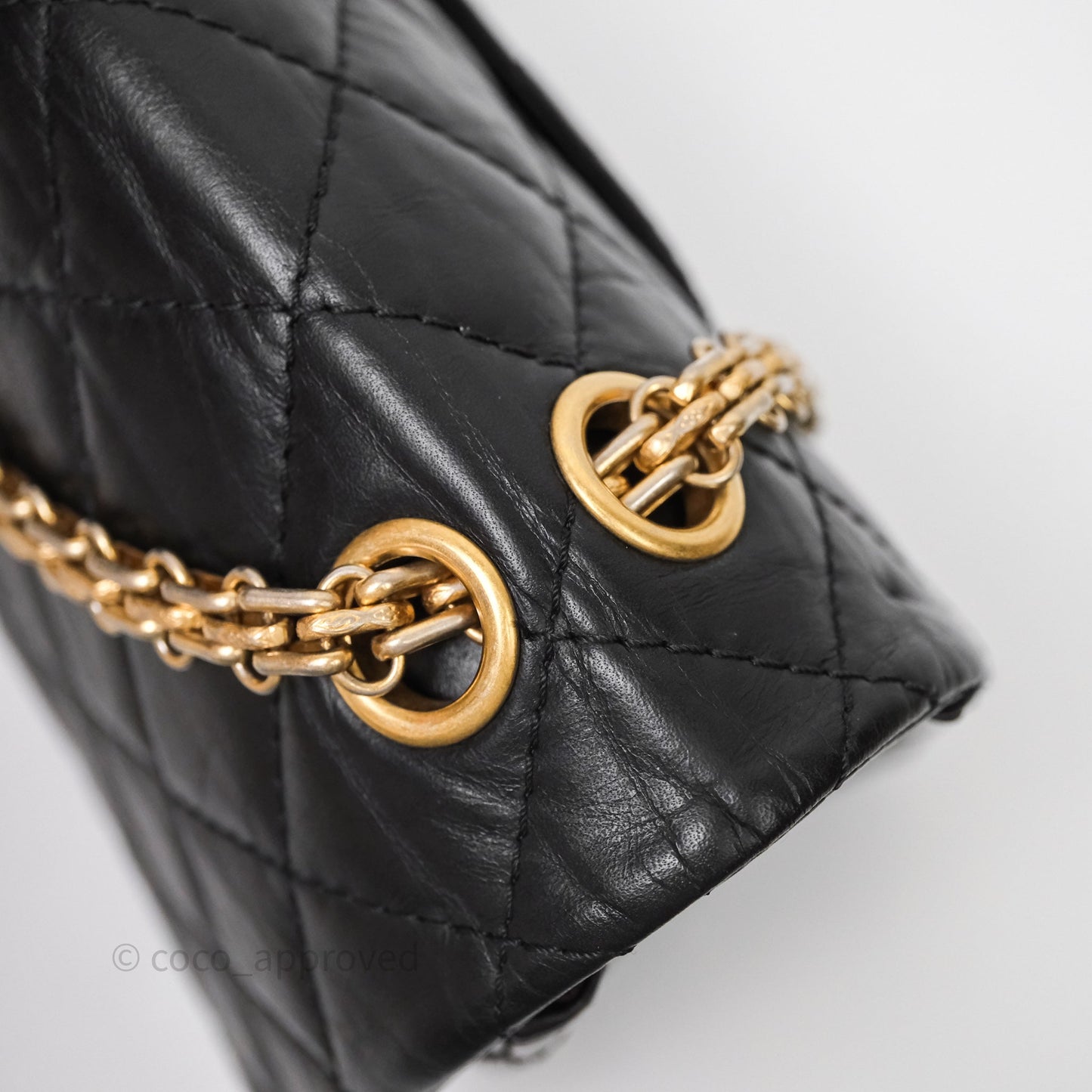 Chanel Quilted Reissue 226 Aged Calfskin Black Aged Gold Hardware