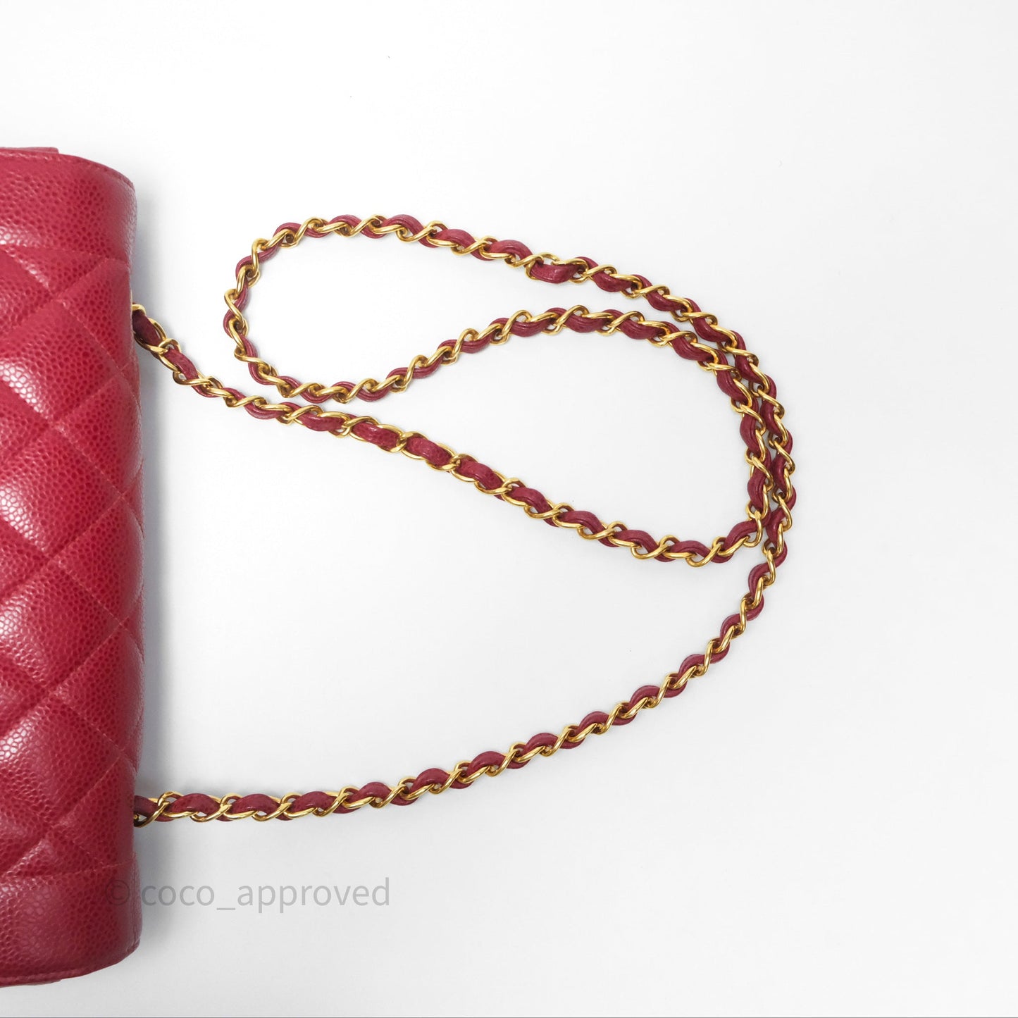 Chanel Medium Vintage Quilted Classic Diana Flap Bag Red Caviar 24K Gold Hardware