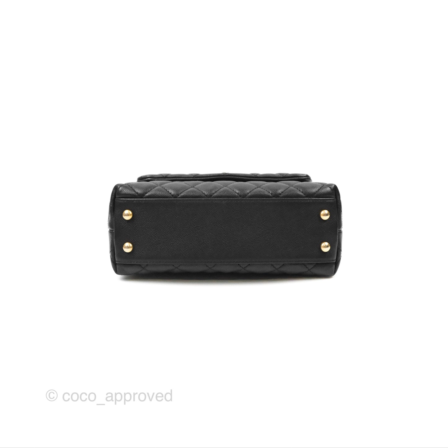 Chanel Small Coco Handle Quilted Black Caviar Gold Hardware