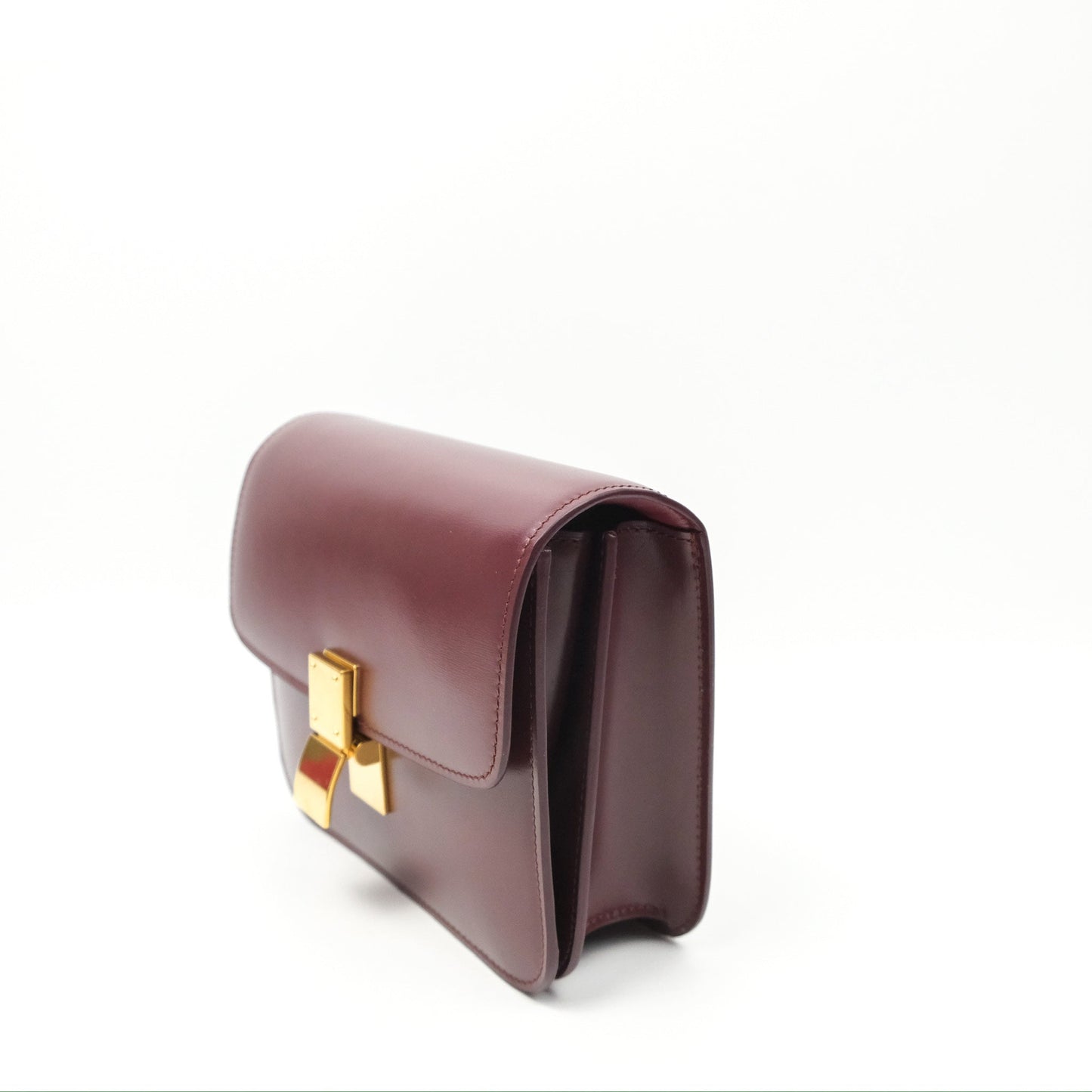 Celine Teen Classic Box Flap Burgundy Calfskin