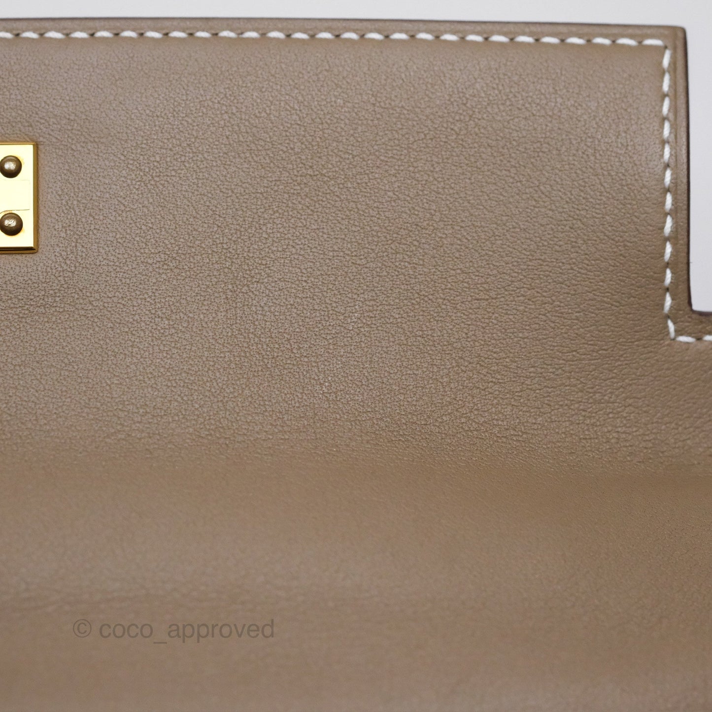 Hermès Retourne Kelly 25 Etoupe 18 Swift Gold Hardware