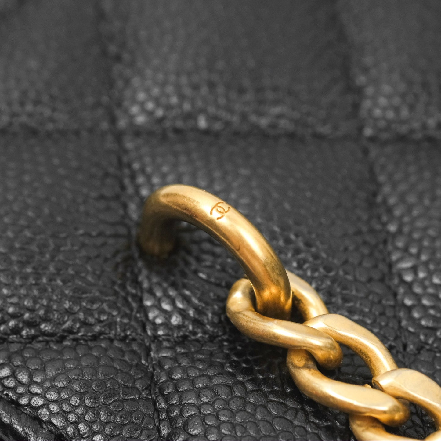 Chanel Vanity with Heart Adjustable Chain Black Caviar Aged Gold Hardware