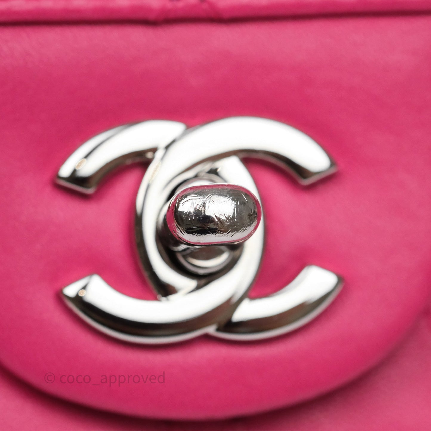 Chanel Stitched Double Flap Bag Pink Calfskin Silver Hardware