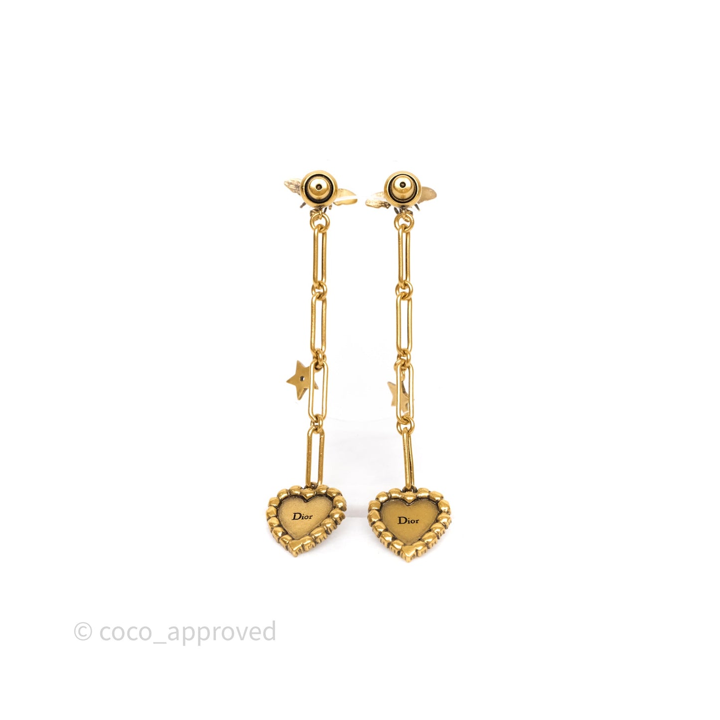 Christian Dior Bee Heart Drop JADIOR Crystals Earrings