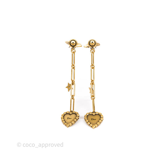 Christian Dior Bee Heart Drop JADIOR Crystals Earrings