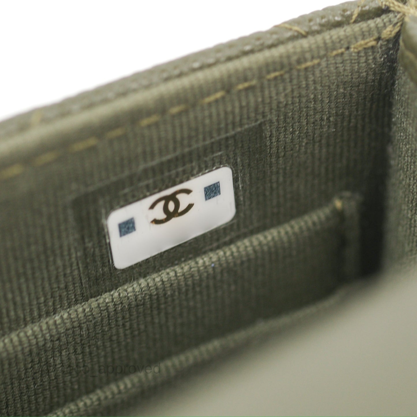 Chanel Coco First Mini Clutch On Chain Dark Olive Green Caviar Gold Hardware 22K