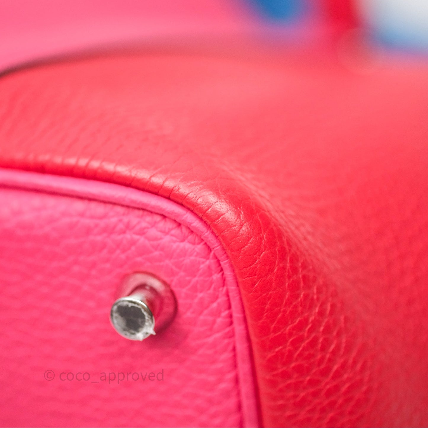 Hermès Picotin 18 Rouge de Coeur S3/ Rose Extrême I6/ Bleu Zanzibar B3 Clemence Palladium Hardware