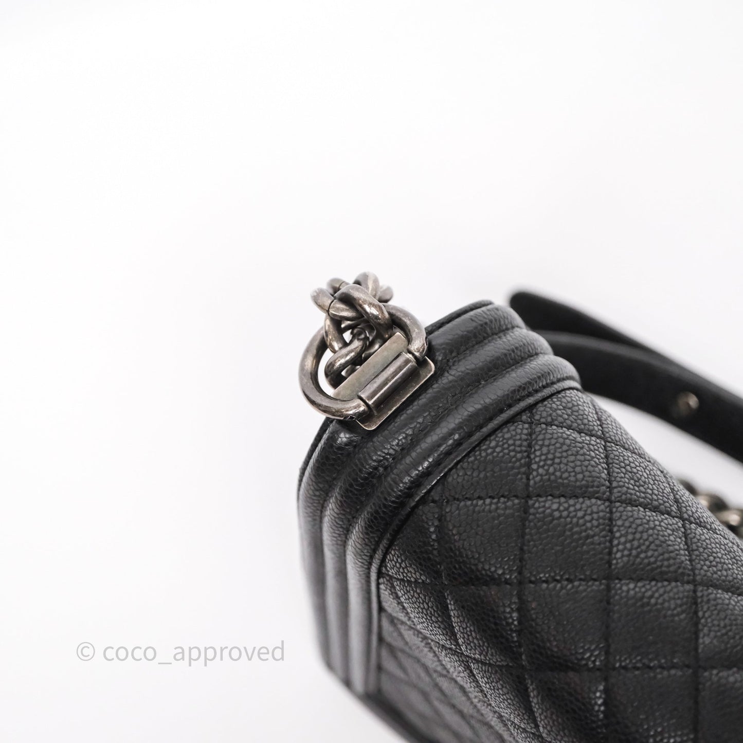 Chanel Quilted New Medium Boy Black Caviar Ruthenium Hardware