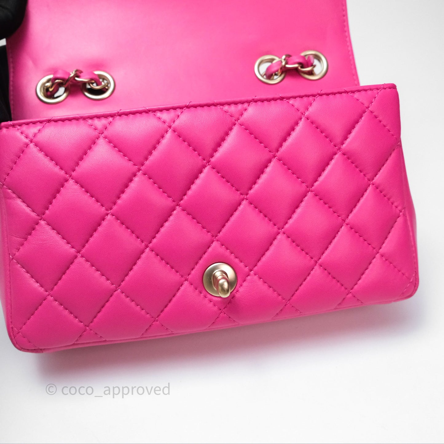 Chanel Quilted Mini Mademoiselle Chic Flap Dark Pink Lambskin Aged Gold Hardware