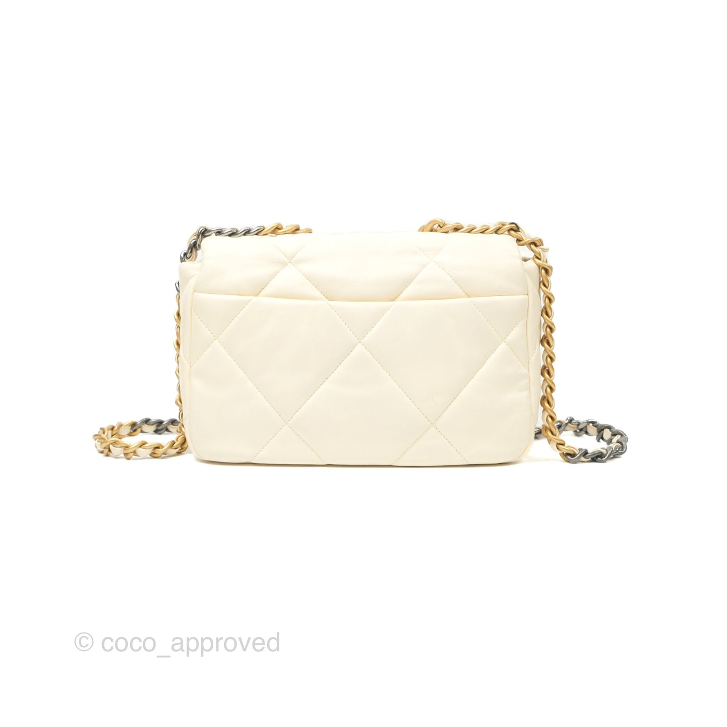 Chanel 19 Small Ivory Cream Mixed Hardware
