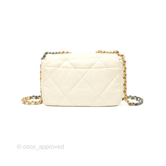 Chanel 19 Small Ivory Cream Mixed Hardware
