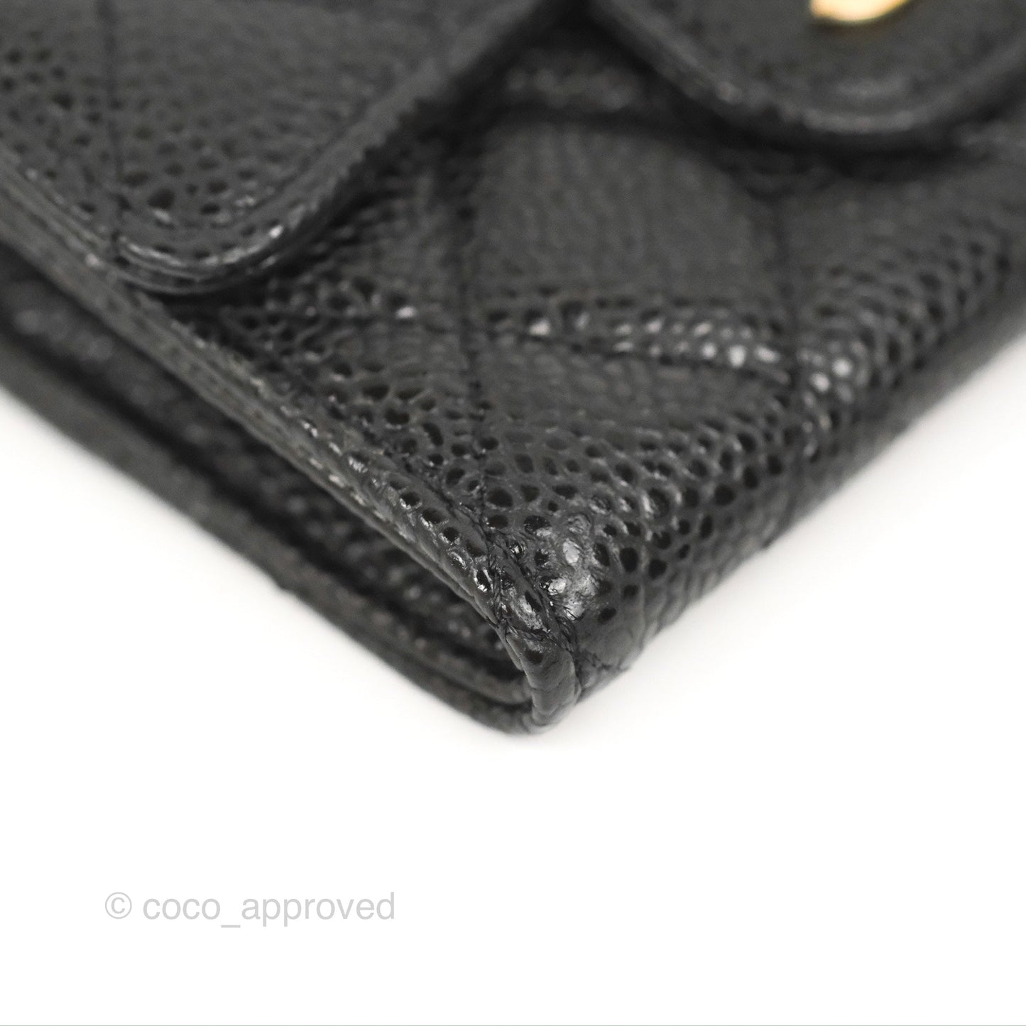 Chanel Classic Quilted Flap Card Holder Black Caviar Gold Hardware