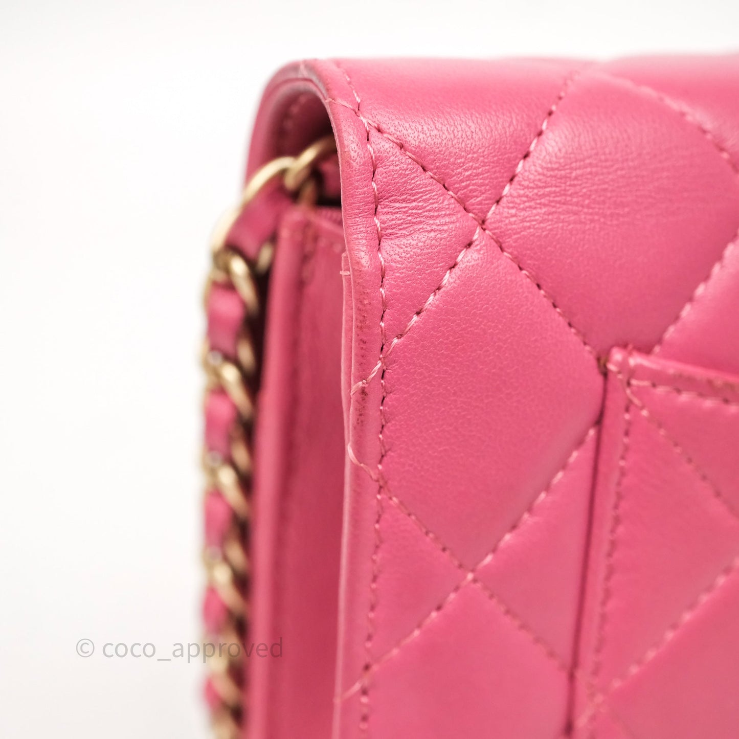 Chanel Quilted Classic WOC Pink Lambskin Gold Hardware